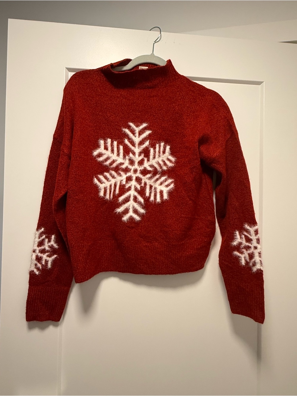 Jessica Simpson Red Snowflake Turtleneck Sweater